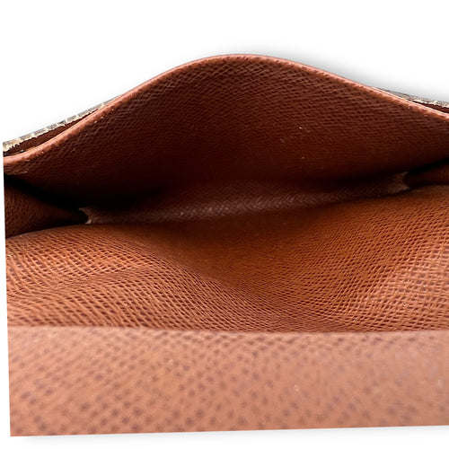 Flap Card Holder Brown in Monogram Coated Canvas