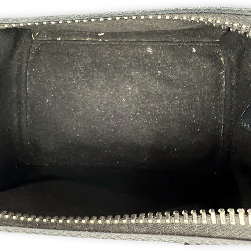 HDG Mini Black Top Handle Bag in Lizard Embossed Calfskin, Silver hardware