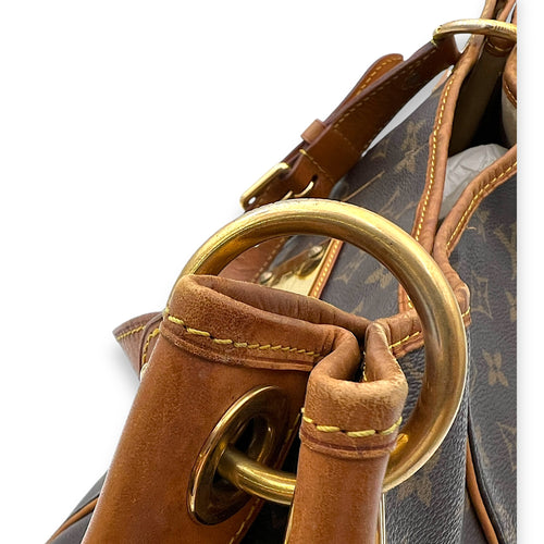 Galleria Shoulder Bag Brown in Monogram Coated Canvas, Gold hardware