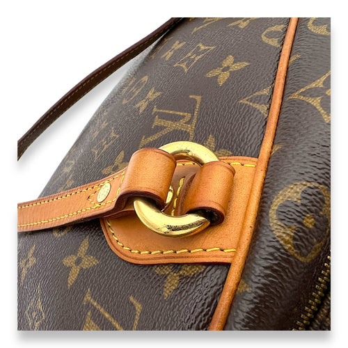 Montorgueil Top Handle Bag GM Brown in Monogram Coated Canvas, Gold hardware