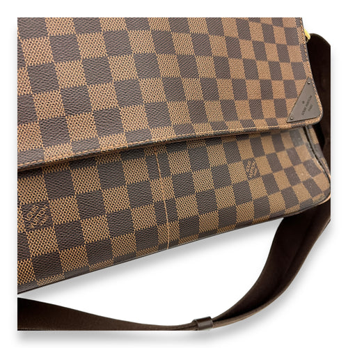 Messenger Brown in Coated Canvas, Gold hardware