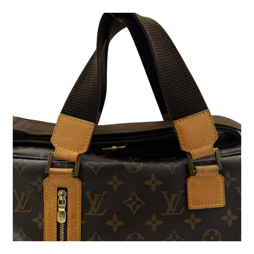 Bosphore Top Handle Bag Brown in Monogram Coated Canvas, Gold hardware