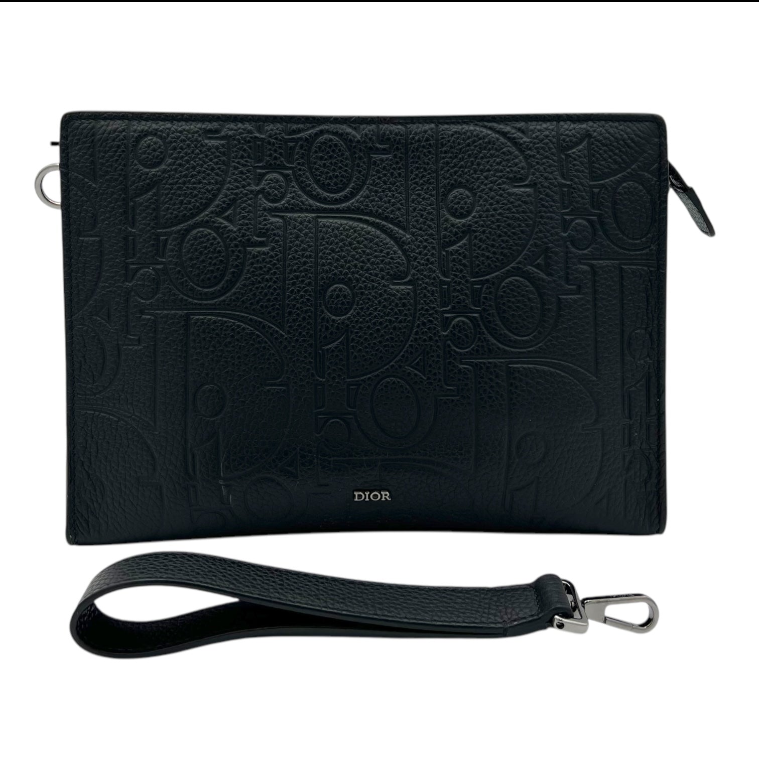 Gravity A5 Black Pouch in Calfskin, Stainless Steel hardware