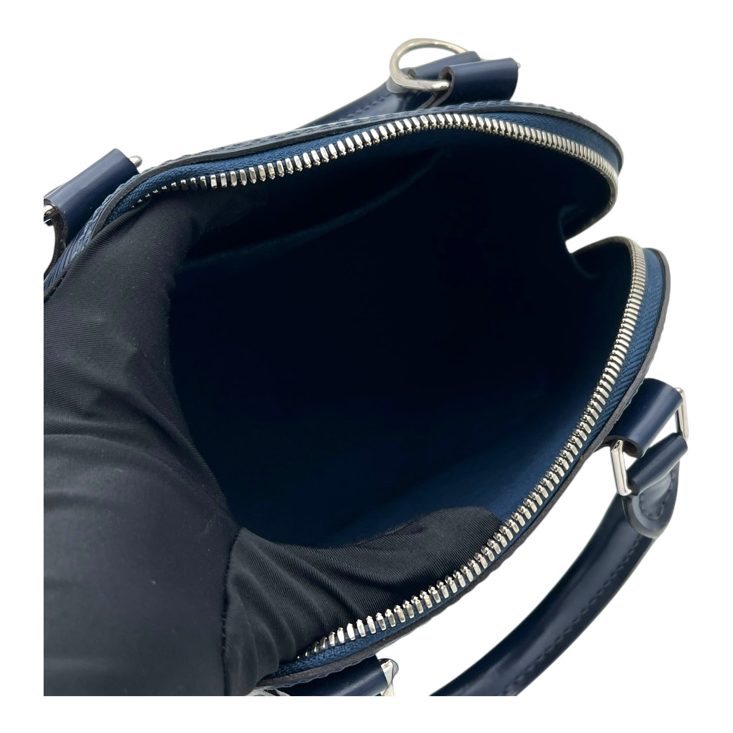 Alma Top Handle Bag BB Blue in Epi Leather, Silver hardware