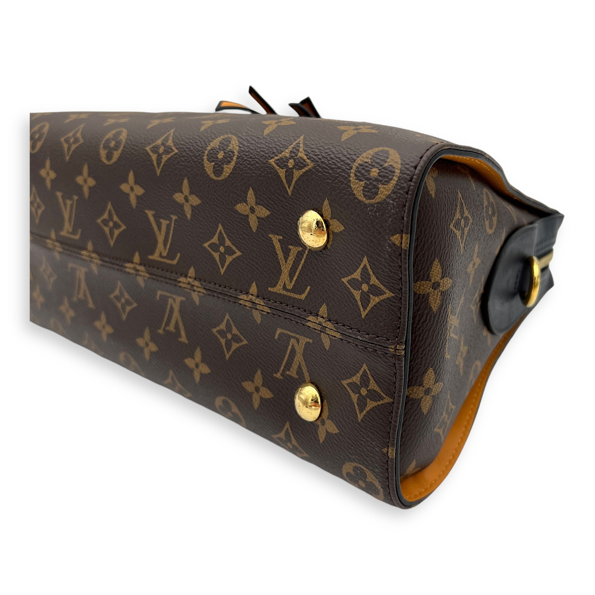 Tuileries` Top Handle Bag Brown in Monogram Coated Canvas, Gold hardware