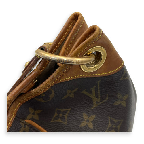 Galleria Shoulder Bag Brown in Monogram Coated Canvas, Gold hardware