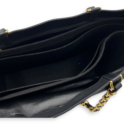 CC Black Tote Bag in Lambskin, Gold hardware