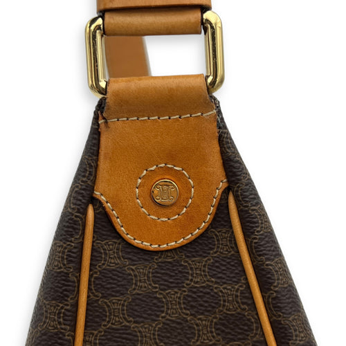 Macadam Shoulder Bag Brown in Coated Canvas, Gold hardware