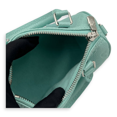 Speedy Nano Green Top Handle Bag in Monogram Empreinte Leather, Silver hardware