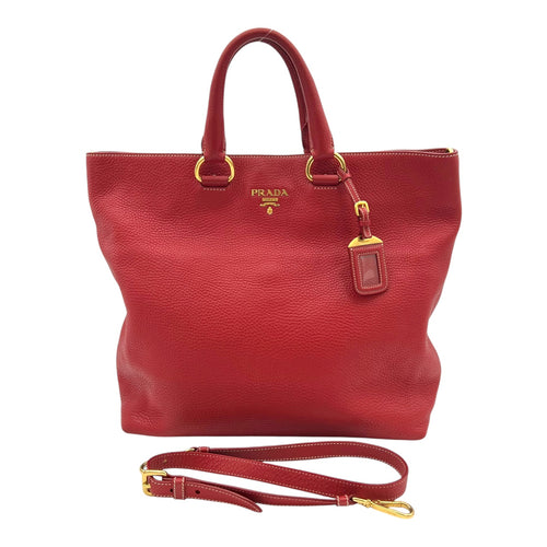 Logo Top Handle Bag Red in Calfskin, Gold hardware