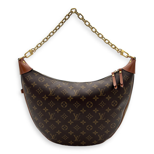 Loop Hobo Shoulder Bag Brown in Monogram Coated Canvas, Gold hardware