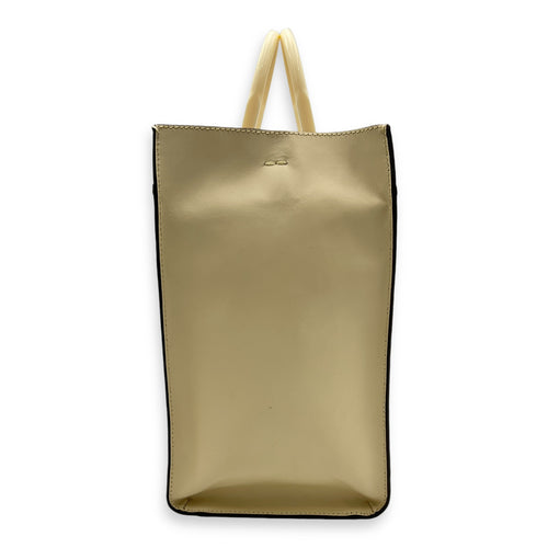 Sunshine Top Handle Bag Beige in Calfskin, Gold hardware