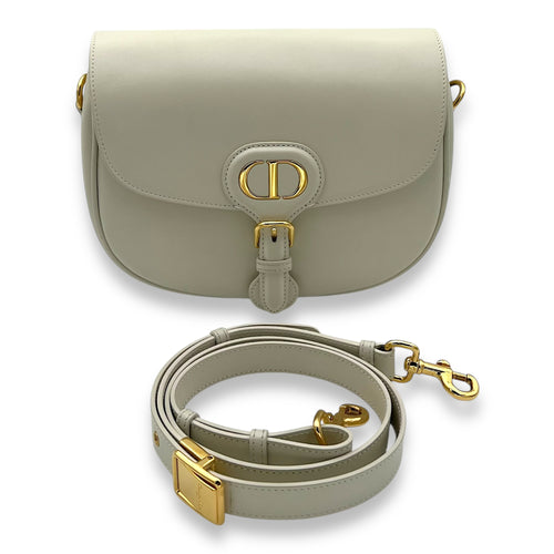 Bobby White Crossbody Bag in Calfskin, Gold hardware