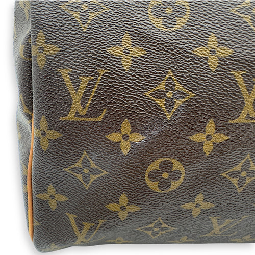 Louis Vuitton Speedy 30 Brown Top Handle Bag in Monogram Coated Canvas, Gold hardware_10