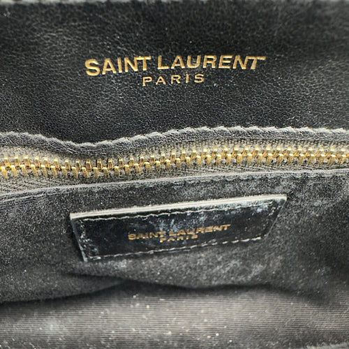 Saint Laurent Loulou Toy Black Crossbody Bag in Calfskin, Gold hardware_10