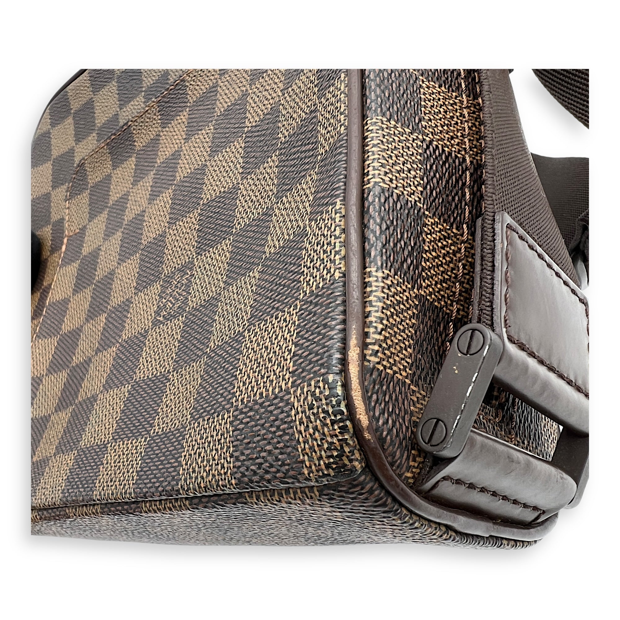 Louis Vuitton Olav Crossbody Bag PM Damier Ebene in Coated Canvas, Gold hardware_6