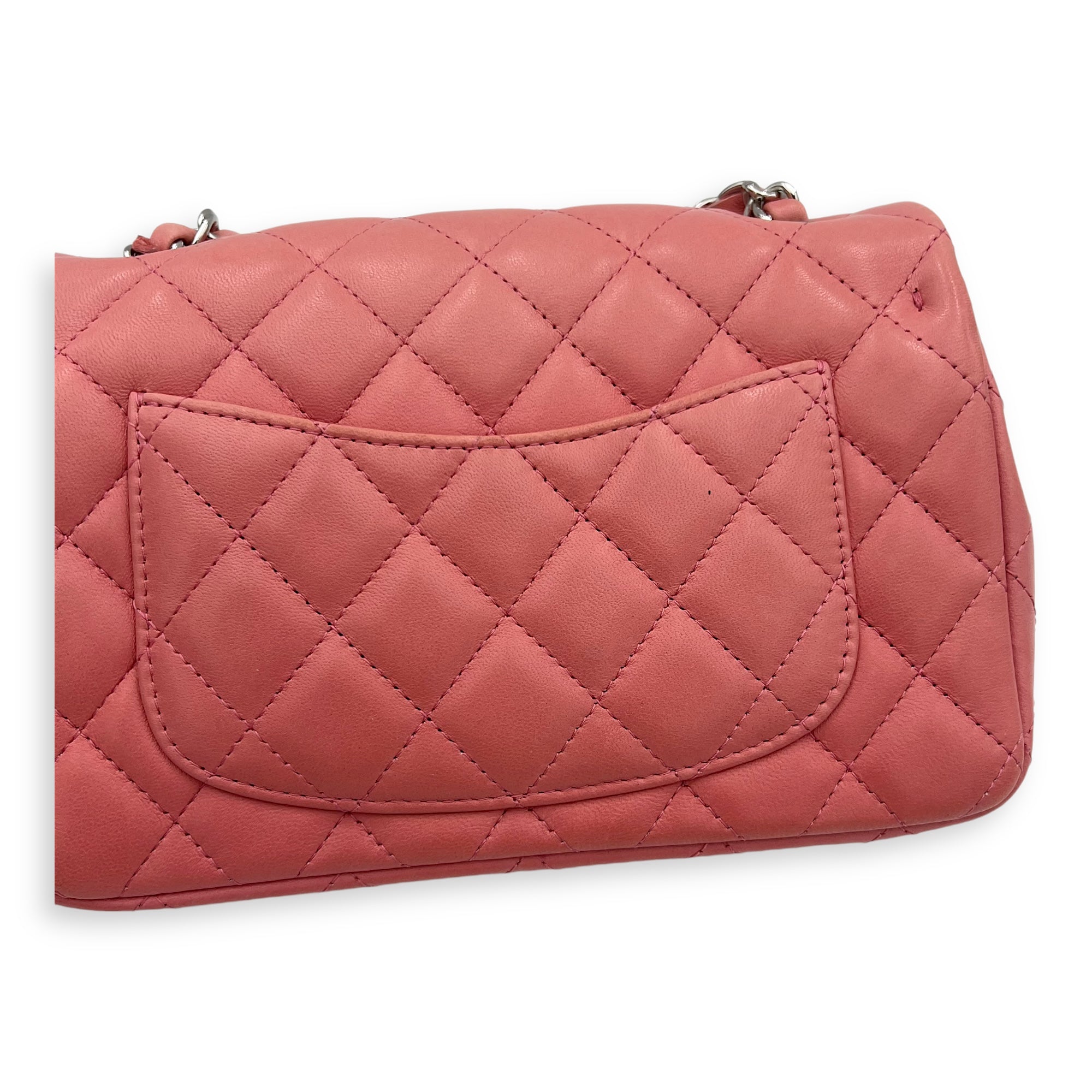 Classic Shoulder Bag Mini Rectangle Pink in Lambskin, Gold