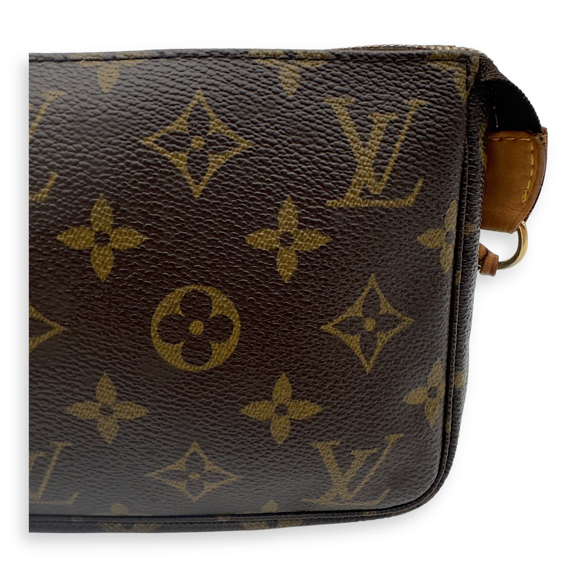 Louis Vuitton Pochette Accessoires Shoulder Bag Brown in Monogram Coated Canvas, Gold hardware_11