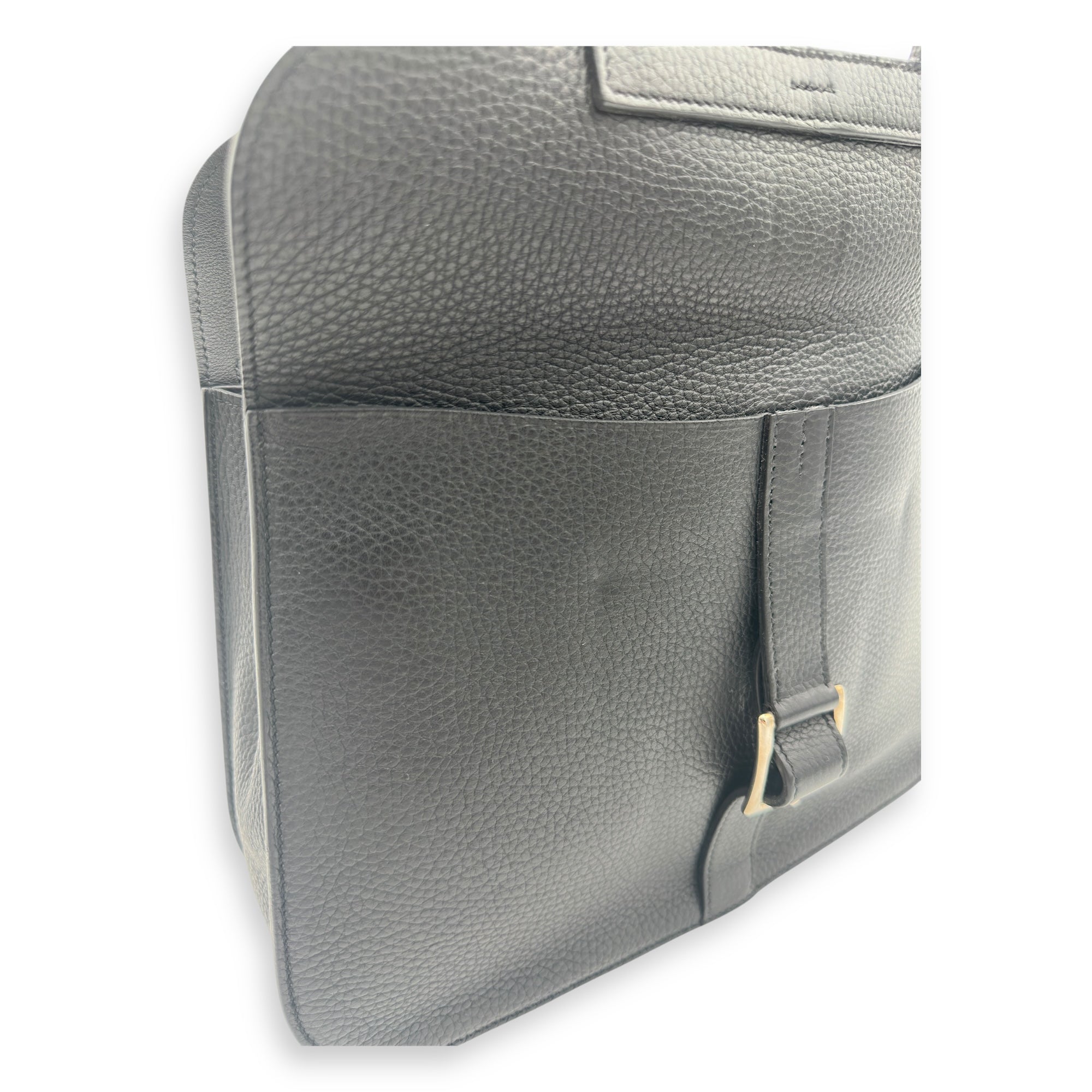 Hermès Halzan Black in Clemence, Silver hardware_8