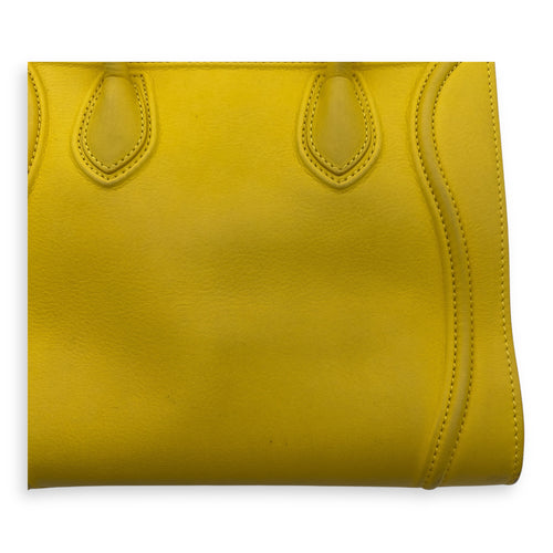 Celine Phantom Luggage Yellow Top Handle Bag in Calfskin, Gold hardware_6