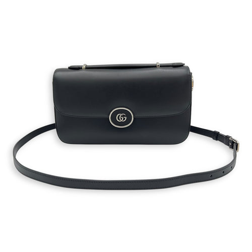 Gucci Petite GG Small Black Crossbody Bag in Calfskin, Silver hardware_10