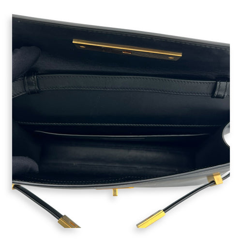 Saint Laurent Manhattan Shoulder Bag Black in Calfskin, Gold hardware_6