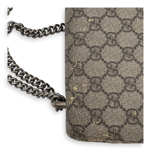 Gucci Dionysus Shoulder Bag Beige in Suede Leather, Silver hardware_10