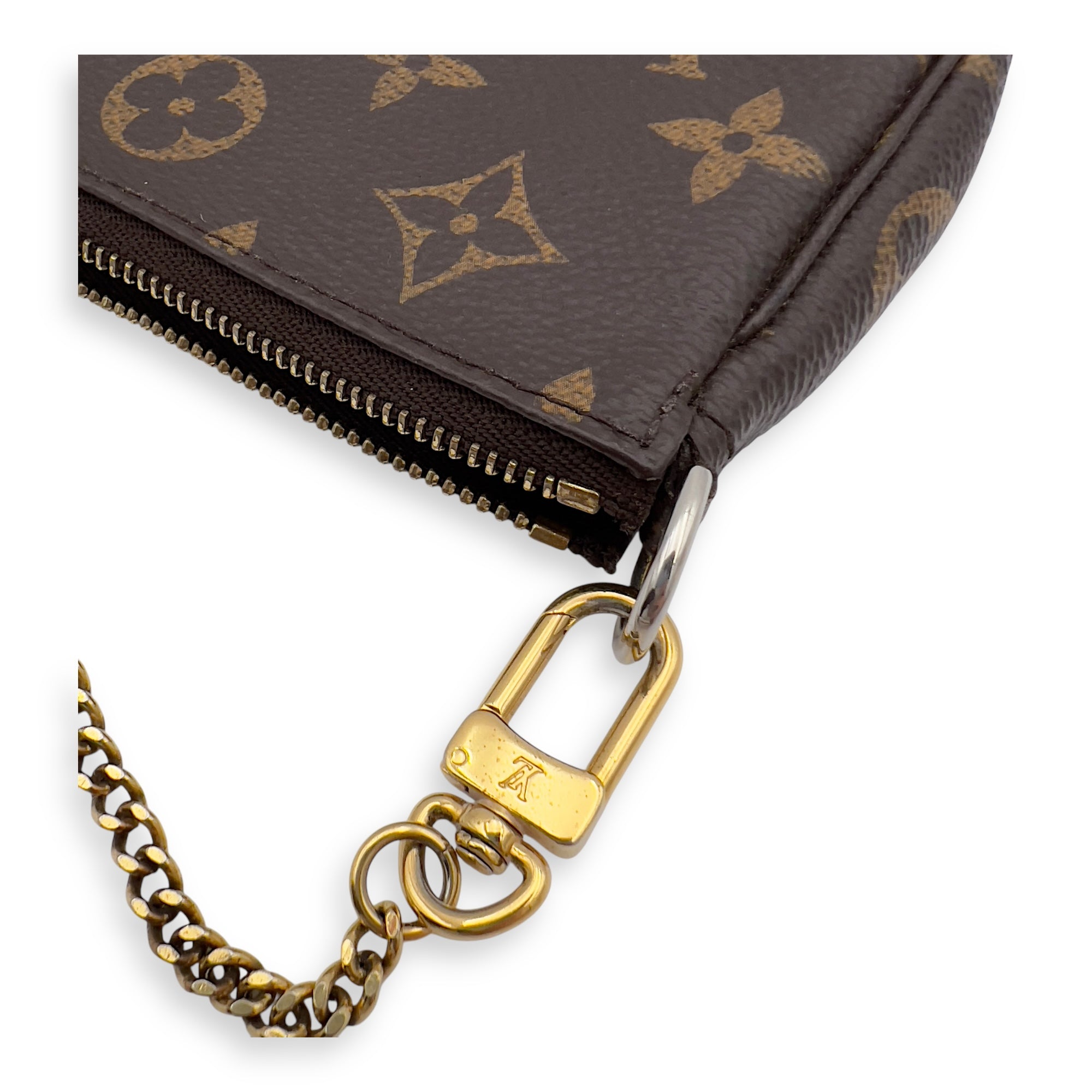 Louis Vuitton Pochette Top Handle Bag Super Mini Brown in Monogram Coated Canvas, Gold hardware_9