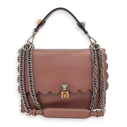 Fendi Kan I Shoulder Bag Brown in Calfskin, Gold hardware_10