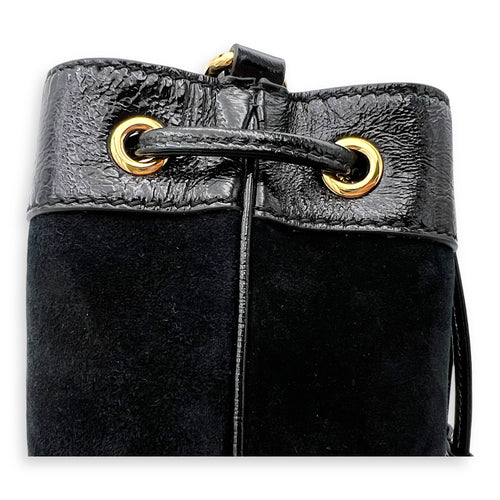 Gucci Ophidia Bucket Bag Black in Suede Leather, Gold hardware_10