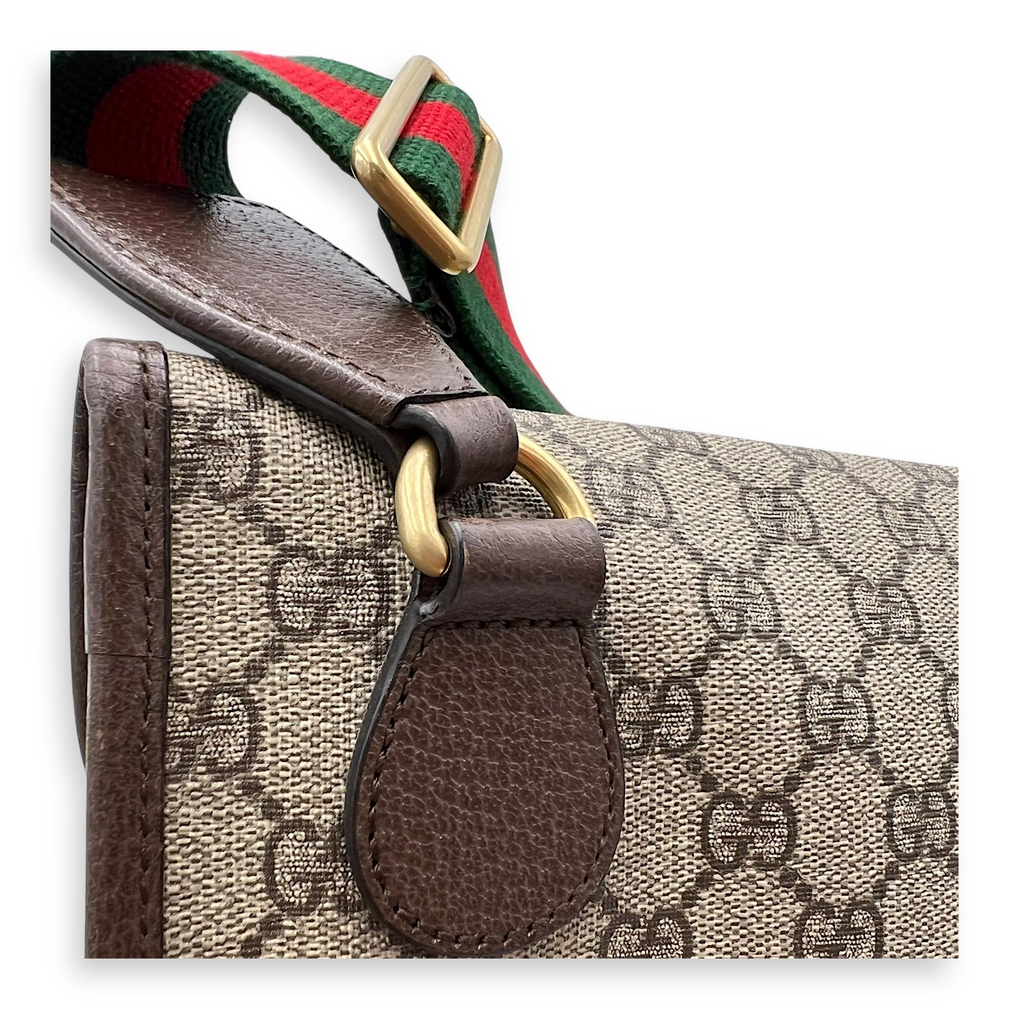 Gucci Neo Vintage Messenger Beige in Coated Canvas, Gold hardware_11