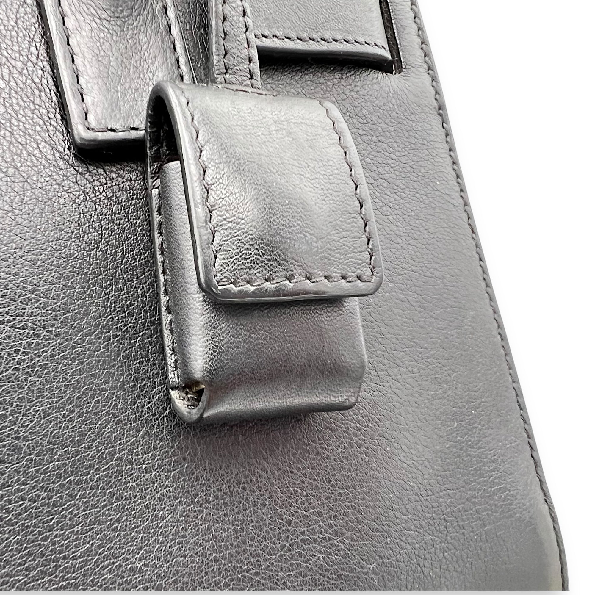 Sac de Jour Nano Black Top Handle Bag in Calfskin, Gold hardware