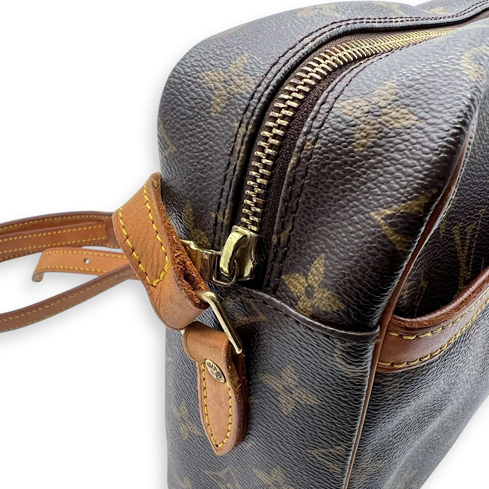 Louis Vuitton Trocadero Crossbody Bag Brown in Monogram Coated Canvas, Gold hardware_10