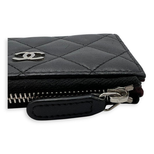 Chanel CC Wallet Black in Lambskin, Silver hardware_10