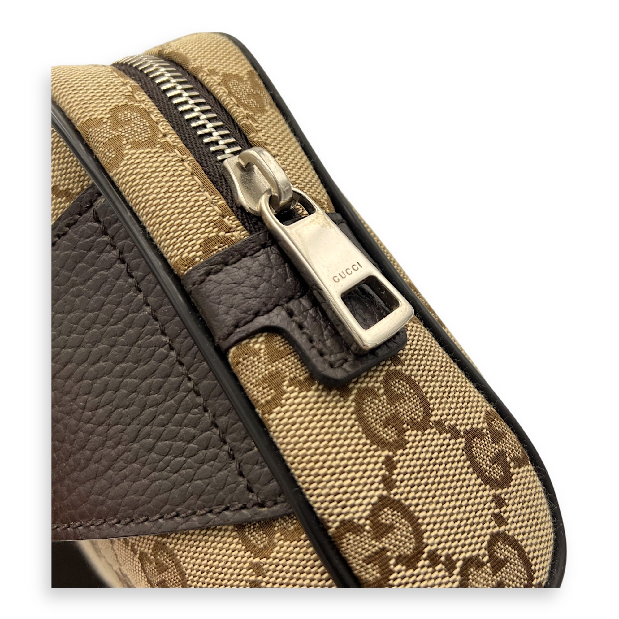 Gucci GG Belt Bag Brown in Canvas, Silver hardware_9