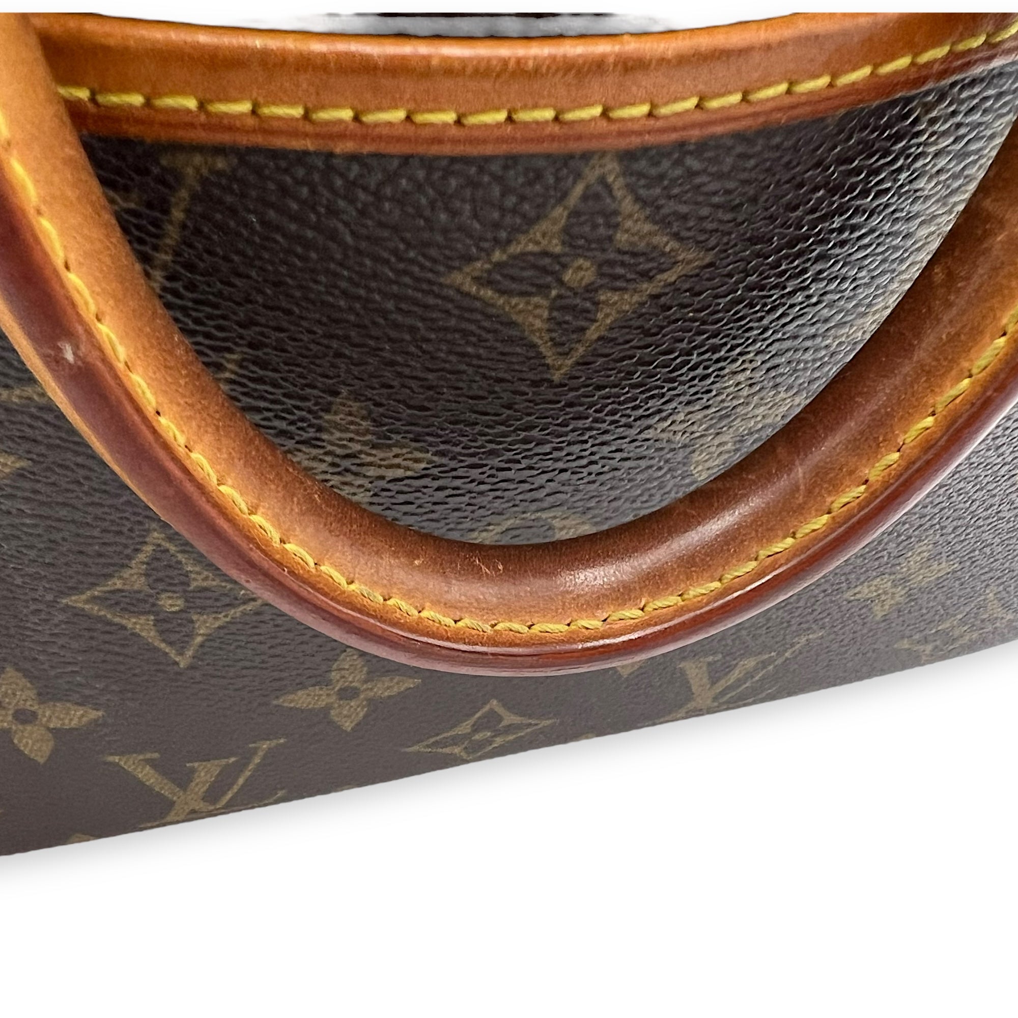 Louis Vuitton Trouville PM Brown Top Handle Bag in Monogram Coated Canvas, Gold hardware_10