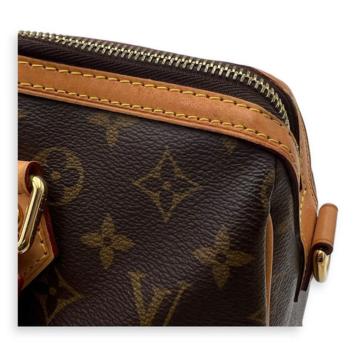 Louis Vuitton Retiro PM Brown Top Handle Bag in Monogram Coated Canvas, Gold hardware_10