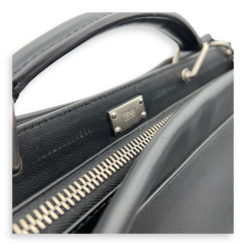 Fendi Peekaboo Black Top Handle Bag in Calfskin, Silver hardware_10