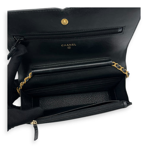 Chanel Filigree Wallet On Chain Black in Caviar Leather, Gold hardware_6