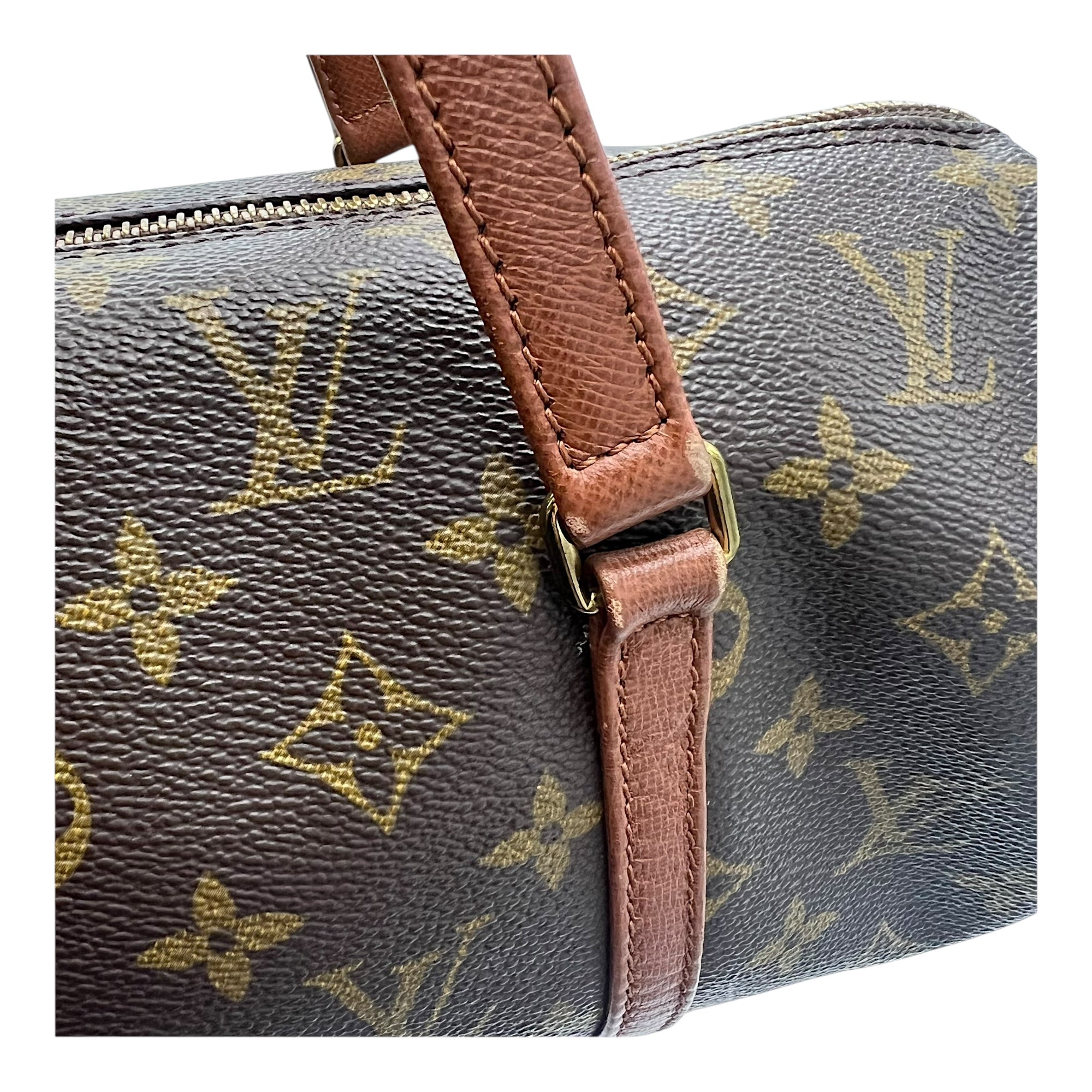 Louis Vuitton Papillon Top Handle Bag Brown in Monogram Coated Canvas, Gold hardware_14