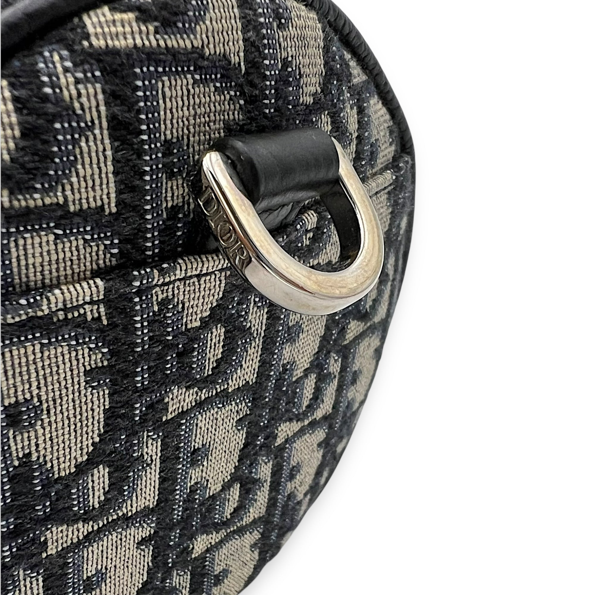 Christian Dior Roller Crossbody Bag Blue in Jacquard, Silver hardware_10