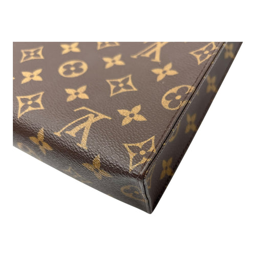 Louis Vuitton Pochette Toilette Brown Pouch in Monogram Coated Canvas, Gold hardware_10