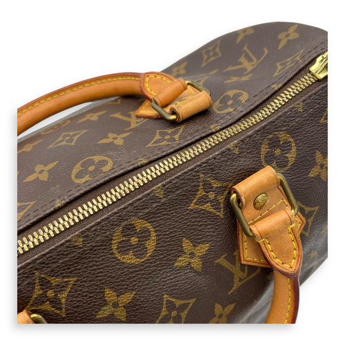 Louis Vuitton Speedy Bandouliere Top Handle Bag 30 Brown in Monogram Coated Canvas, Gold hardware_10