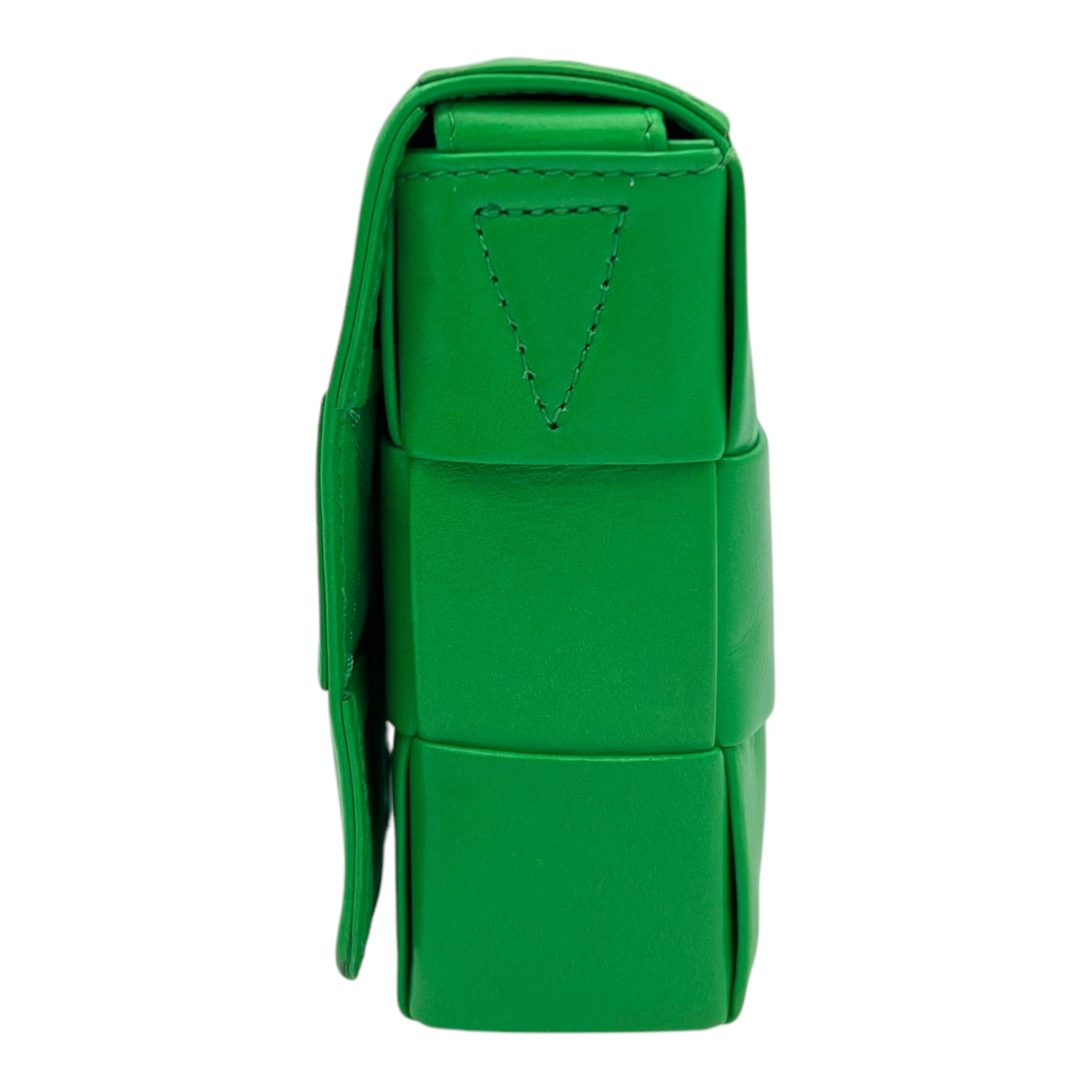 Bottega Veneta Cassette Crossbody Bag Green in Calfskin, Silver hardware_3
