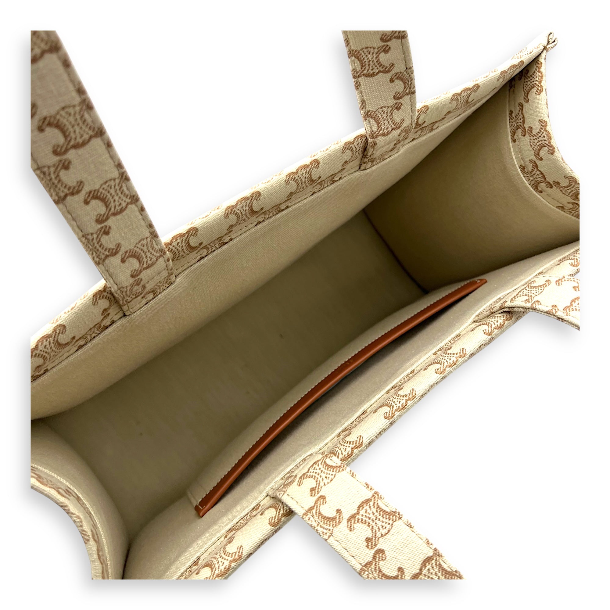 Celine Cabas Thais Tote Bag Beige in Canvas_10