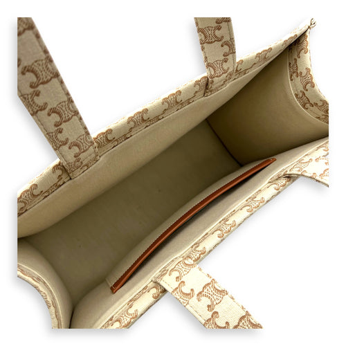 Celine Cabas Thais Tote Bag Beige in Canvas_10