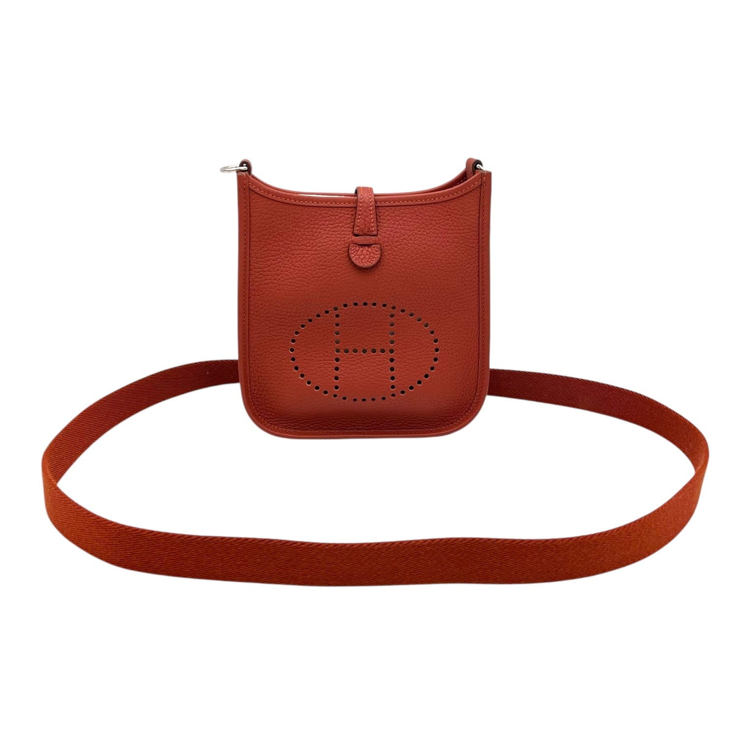 Hermès Evelyne Red in Taurillon Leather, Palladium hardware_8