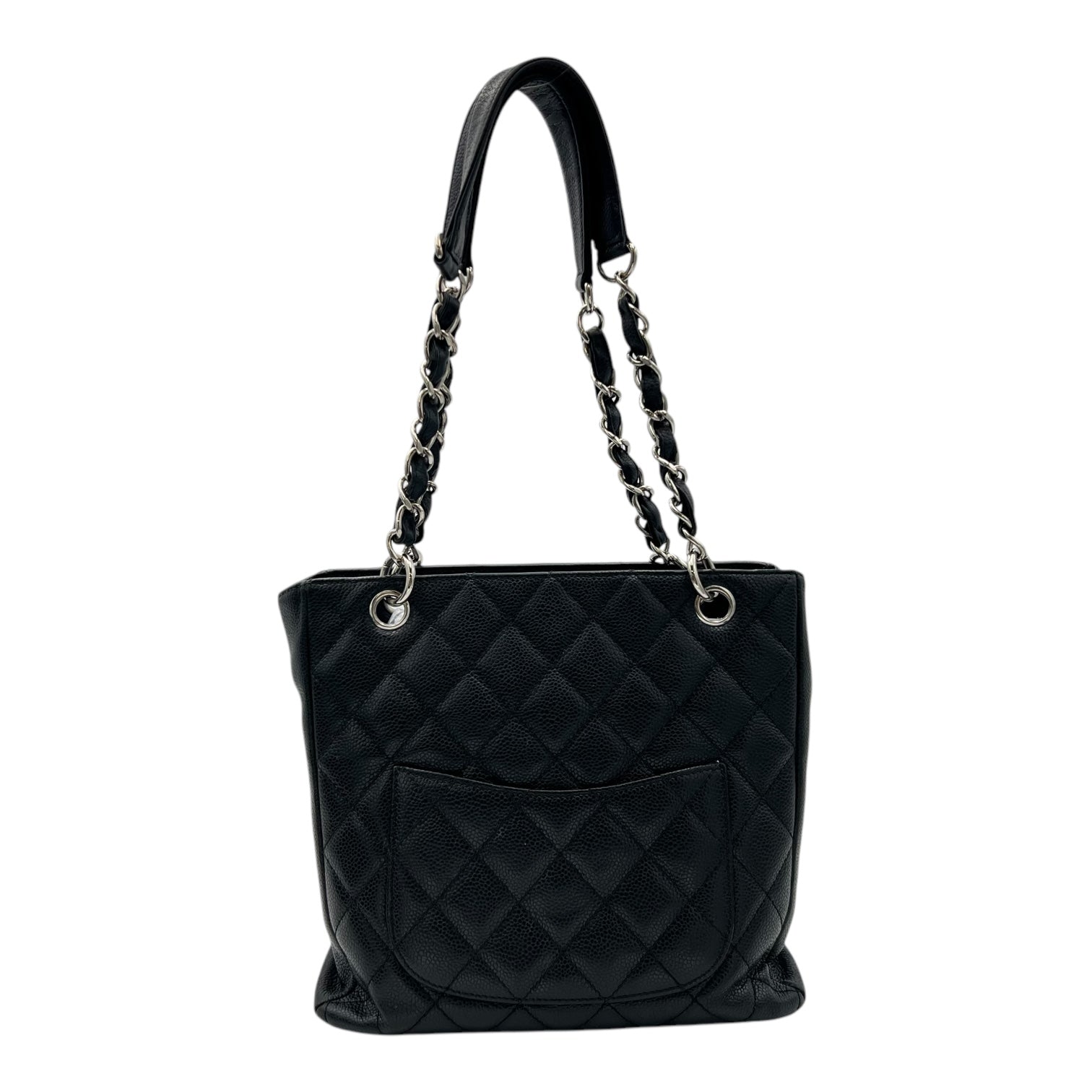 Chanel PST Tote Bag Black in Caviar Leather, Silver hardware_2