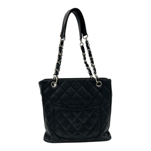 Chanel PST Tote Bag Black in Caviar Leather, Silver hardware_2