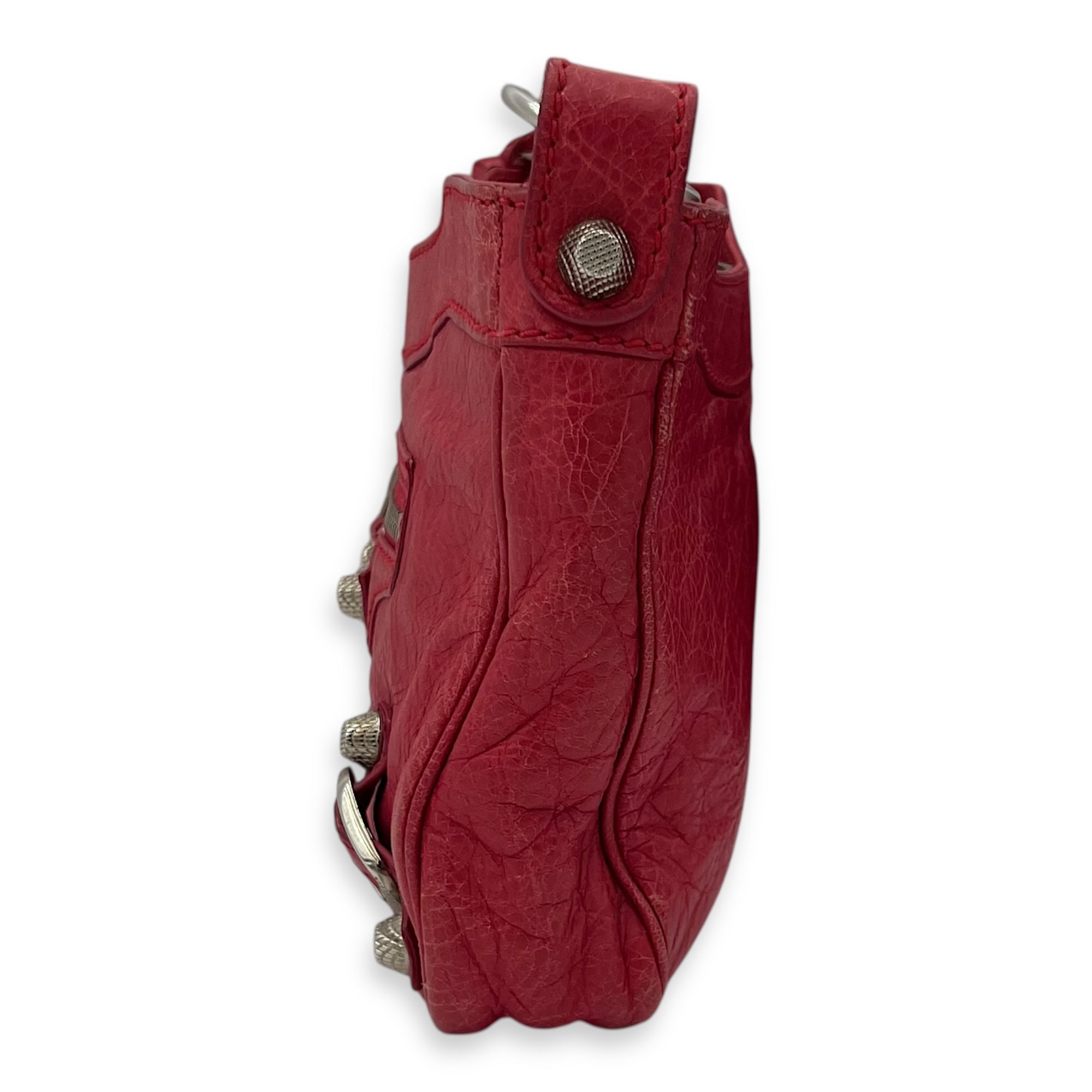 Balenciaga Hip Shoulder Bag Pink in Distressed Leather, Silver hardware_3